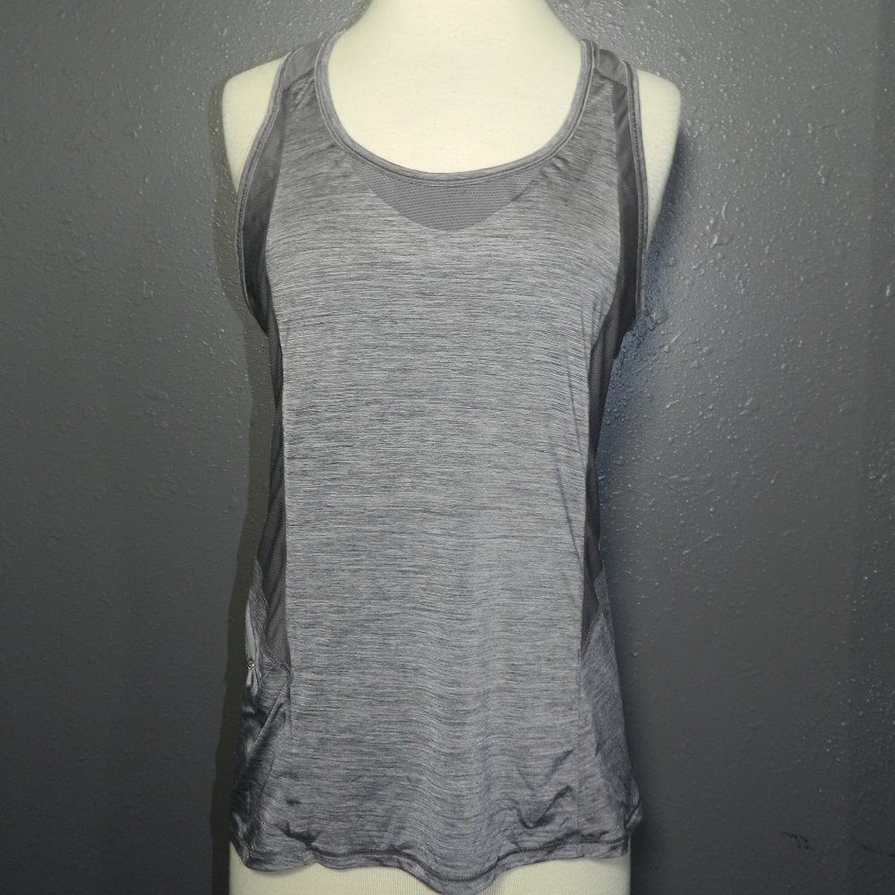 Athleta Womens Grey Heather Athletic Sporty Workout Loose Tank Top Size Small